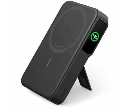 POWER BANK Anker "MagGo" 10.000 mAh, 27W Qi 2.0 15W, suport pliabil, compatibil iPhone 15/14/13/12, 1 x USB-C, afisaj inteligent, 389 g, negru, "A1654G11" (timbru verde 0.98 lei) - 194644173388