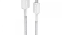 Cablu alimentare si date Anker, USB-A (T) la USB Type-C (T), 0.9m rata transfer 480 Mbps, invelis nylon, braided, alb, "A81H5G21" (timbru verde 0.03 lei) - 0194644138974