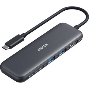 DOCKING Station Anker 5-in-1, porturi: 2 x USB-C, 2 x USB-A, HDMI 4K la 30Hz, 5 Gbps, PD 85W, conectare prin USB-C, gri, "A8355H11" (timbru verde 0.18 lei - 0194644101237