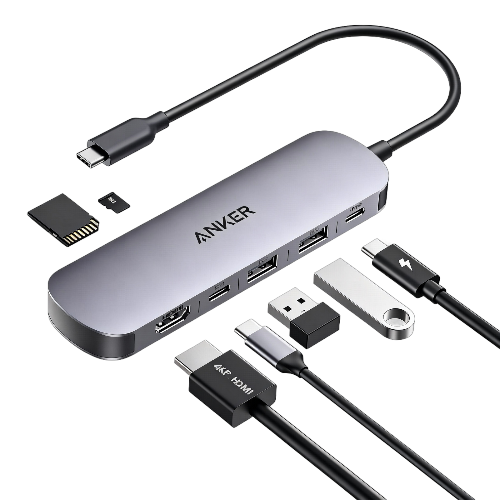 DOCKING Station Anker, 7-in-1,4K HDMI, gri "A83D2HA1" (timbru verde 0.18 lei)-0194644271732