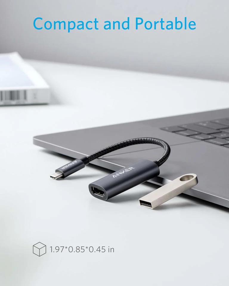 Adaptor video Anker, USB Type-C la HDMI(M), rezolutie 4K la 60Hz, PVC, negru, "A83120A2" (timbru verde 0.08 lei) - 194644075804 - imagine 2