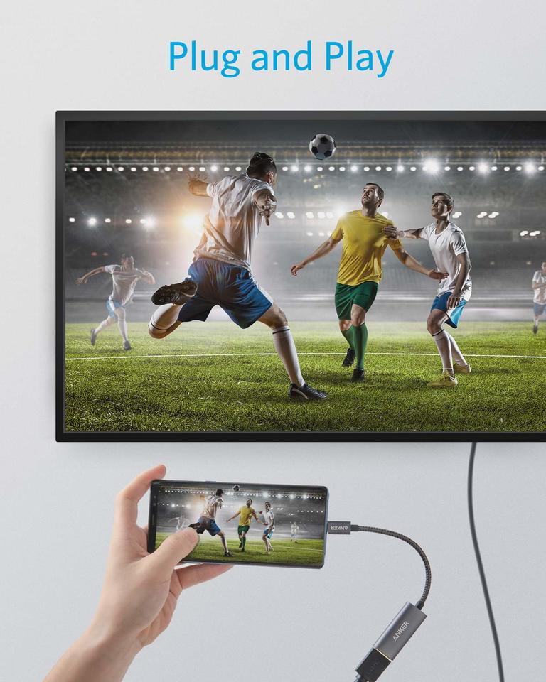 Adaptor video Anker, USB Type-C la HDMI(M), rezolutie 4K la 60Hz, PVC, negru, "A83120A2" (timbru verde 0.08 lei) - 194644075804 - imagine 5