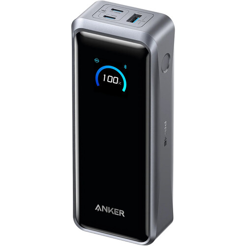 POWER BANK Anker "Prime" 26.250 mAh, 300W PowerIQ 4.0, 2 x USB-C, 1 x USB-A, afisaj LED, conectare Bluetooth, control prin app, 600, gri, "A110AH11" (timbru verde 0.98 lei) - 194644239299