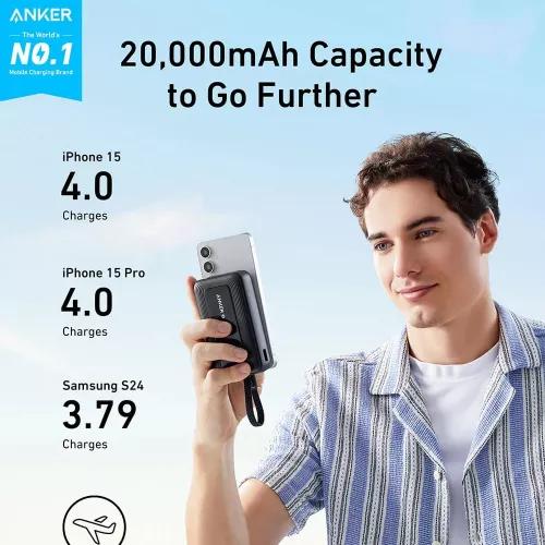 POWER BANK Anker "Zolo" 20.000 mAh, 30W cablu USB-C incorporat, 1 x USB-C, 1 x USB-A, afisaj LED, 350g, negru, "A1689H11" (timbru verde 0.98 lei) - 0194644200442 - imagine 3