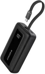 POWER BANK Anker "Zolo" 20.000 mAh, 30W cablu USB-C incorporat, 1 x USB-C, 1 x USB-A, afisaj LED, 350g, negru, "A1689H11" (timbru verde 0.98 lei) - 0194644200442
