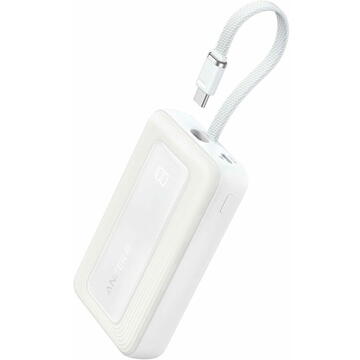 POWER BANK Anker 10.000 mAh, 30W, cablu USB-C incorporat, 1 x USB-C, alb, "A1688H21" (timbru verde 0.98 lei) - 0194644201098