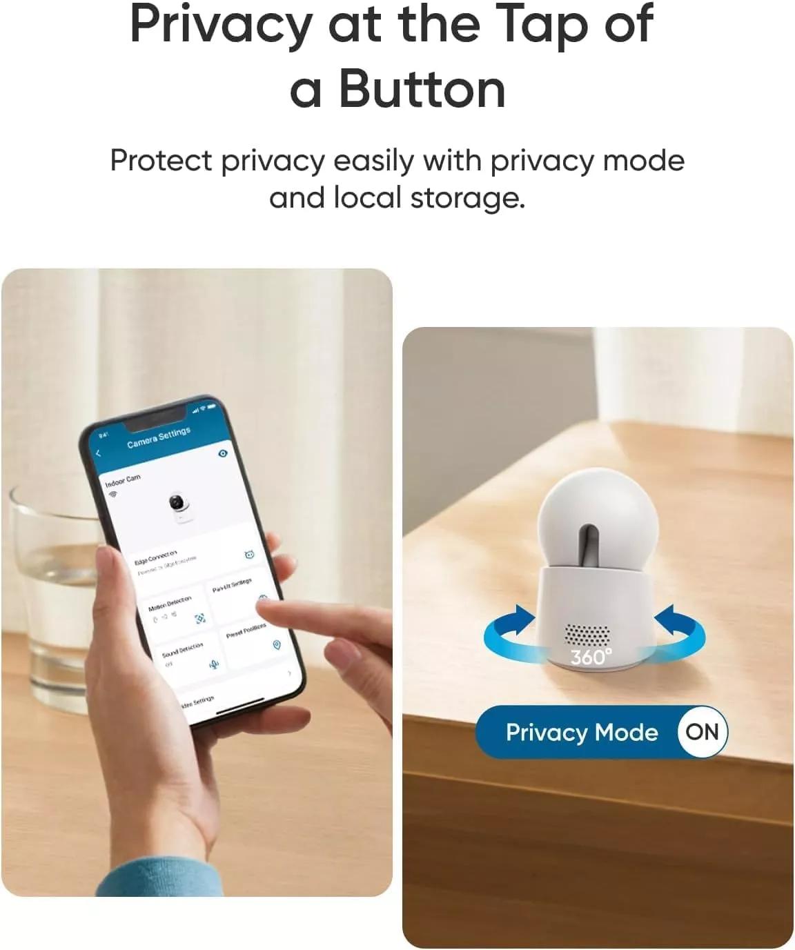 Camera supraveghere video indoor eufy E30 4K UHD, 360, AI, Night Vision Color, Alb "T8417321" (timbru verde 0.8 lei) - 0194644296896 - imagine 6