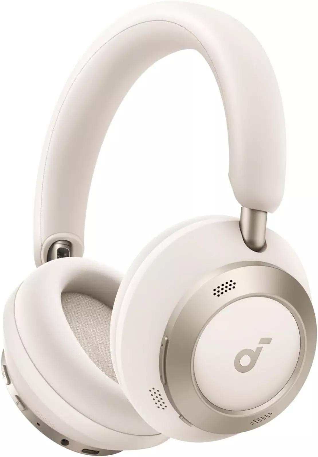 Casti Anker "Soundcore Space One Pro", Over-Ear, utilizare multimedia, Bluetooth 5.3, 4 x mic, durata baterie pana la 60 ore, pliabile, ANC, alb, "A3062G21" (timbru verde 0.18 lei) - 0194644186838
