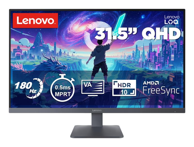 Monitor Gaming Lenovo LOQ 32Q-10, 31.5", 2560 x 1440 pixeli, Grey, 3 ani Garantie (68F7GAC1EU)