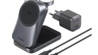Statie de incarcare wireless 3 in 1 Anker, Prime, 45W, portabil, pliabil, fast charge, pentru iPhone seriile 12-17, Apple Watch, AirPods,exceptie iPhone 17 Air, 1 x USB-C incarcare, gri, "B25N1G11" (timbru verde 0.18 lei) - 0194644321809