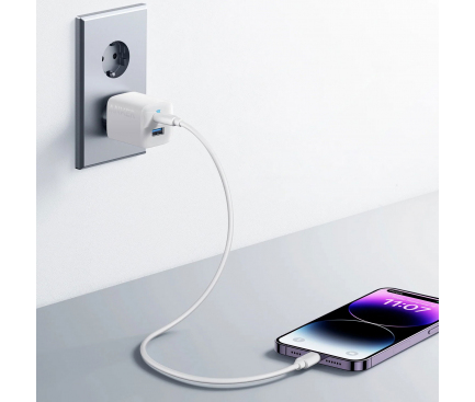INCARCATOR retea Anker "323" 33W, PowerIQ, 1 x USB Type-C, 1 x USB, alb, "A2331G21" (timbru verde 0.18 lei) - 0194644115524 - imagine 2