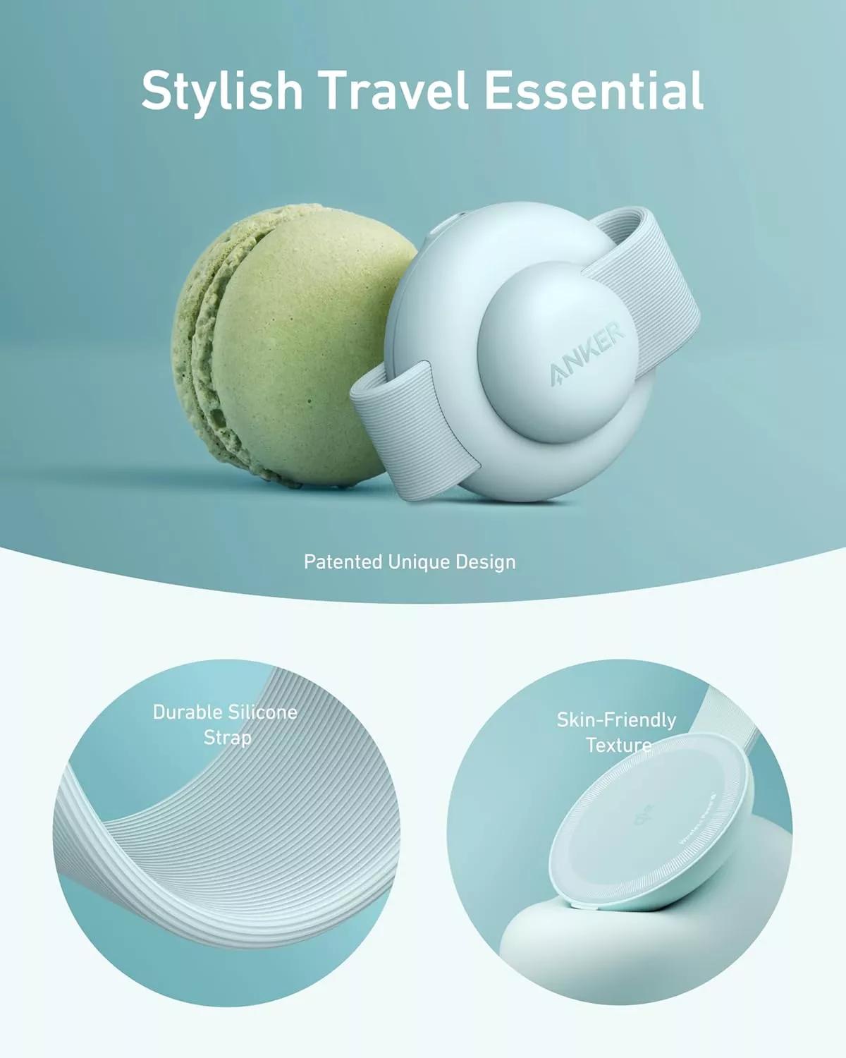Stand cu incarcare wireless 3 in 1 Anker, MagGo 3-in-1, 15W, portabil, pliabil, fast charge, pentru iPhone seriile 12-16, Apple Watch, AirPods, 1 x USB-C incarcare, verde, "B25M8H61" (timbru verde 0.18 lei) - 0194644286712 - imagine 2