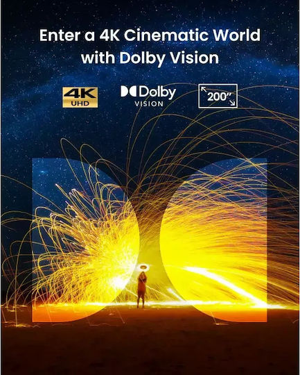 Proiector smart portabil Anker, NEBULA Cosmos 4K SE, DLP, 1800 ANSI lumeni, auto-focus,BTH, difuzor 2x15W, 3840x2160, HDMI, USB-A, audio, negru | gri, "D2342211" (timbru verde 4 lei) - 0194644056506 - imagine 6