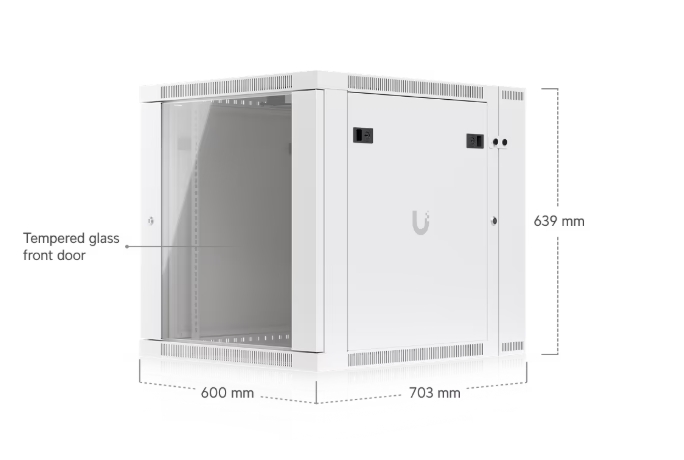 Ubiquiti UniFi 12U Rack Cabinet Swing - Glass Front Door (UACC-Rack-12U-Wall-SW-G) - imagine 19