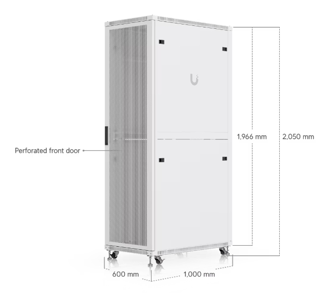 Ubiquiti UniFi 42U Rack Cabinet, 1000mm (Weight Load up to 800 kg) - Perforated Front Door (UACC-Rack-42U-1000-P) - imagine 17