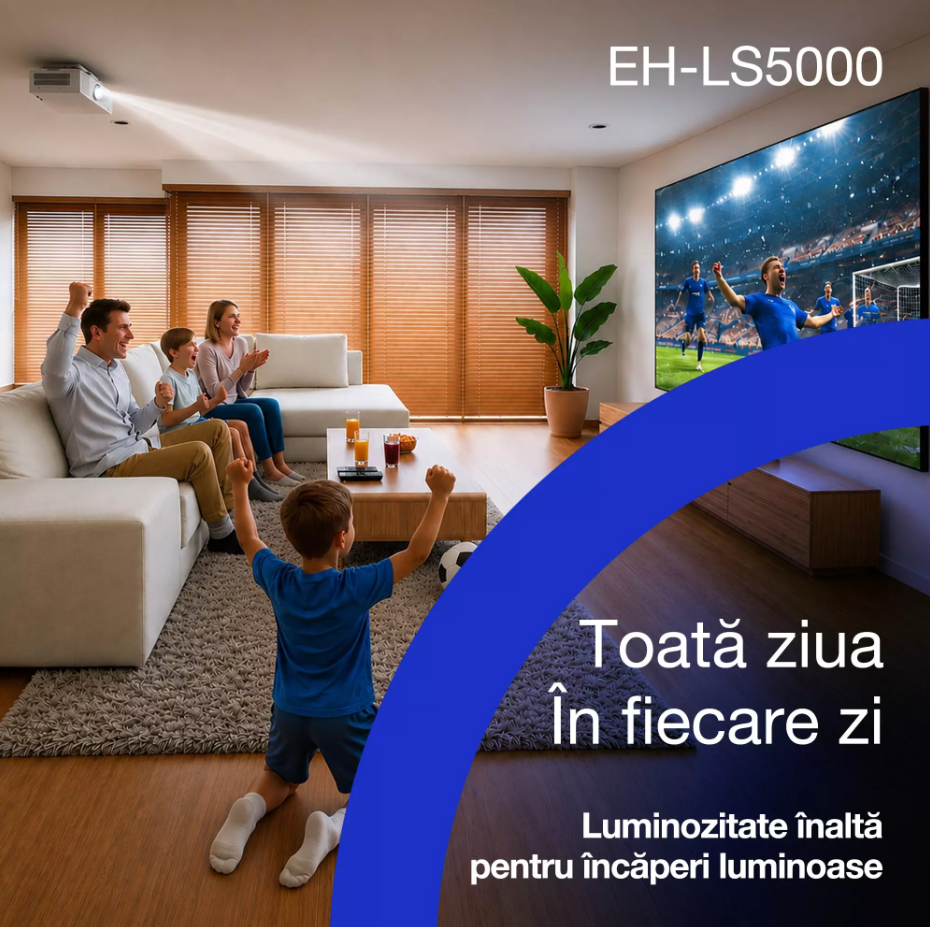 PROJECTOR EPSON EH-LS5000 LASER 4K, Tehnologie 3LCD, display 0.62", Luminozitate: 2.500 Lumeni, 1.250 Lumeni ECO, Rezolutie: 4K, Aspect ratio: 16:9, 8.294.400 pixeli, Contrast: > 3.000.000 : 1, Sursa lumina: Laser, Durata de viata: 20.000h, 1,07 miliarde culori, HDR10, HLG, Dimensiuni proiectie (V11HC39040) - imagine 2